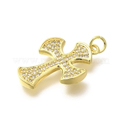 Pendenti in zirconi cubici trasparenti in micro pavè di ottone&nbsp;KK-M297-09G