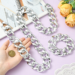 2 stücke 2 arten acryl cuban link kette halsketten & armbänder schmuck sets&nbsp;SJEW-SP0001-01P
