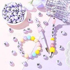 104 pièces 26 styles de perles de silicone&nbsp;SIL-SZ0003-40C