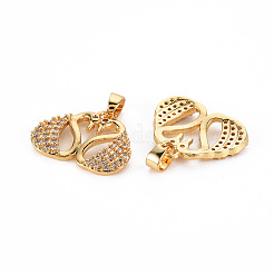 Placage de crémaillère en laiton micro pavé pendentifs en zircone cubique claire&nbsp;LS-KK-T060-38-RS