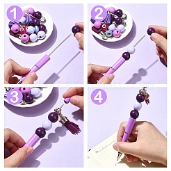 Kit penna con perline fai da te a tema viola&nbsp;DIY-YW0009-74