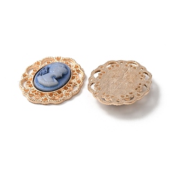 Cabochon in lega ovale con cammeo in resina opaca&nbsp;FIND-WH0126-120KCG