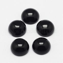 Cabochons d'agate noire teints et chauffés naturellement&nbsp;G-F313-01-18mm