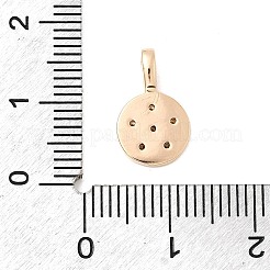 Laiton micro pavé zircone cubique transparent rond plat avec breloques en forme d'étoile&nbsp;KK-A277-32G