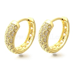 Orecchini a cerchio in ottone chiaro con zirconi cubici&nbsp;EJEW-M047-24G