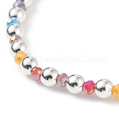 Set di braccialetti elasticizzati con perline rotonde in vetro colorato e ematite sintetica da 4 pezzo&nbsp;BJEW-JB08944