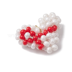Pendentifs en forme de coeur en perles de verre&nbsp;PALLOY-MZ00546