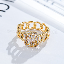 Messing Micro Pave klare Zirkonia Fingerringe&nbsp;FS-WGF0A01-07