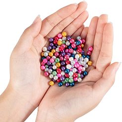 6mm Mehrfarbenrunde Glasperle bördelt ungefähr 200pcs für die Schmuckhalsketten-Handwerksherstellung&nbsp;HY-PH0008-6mm-01M
