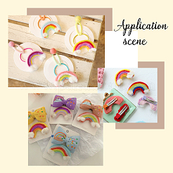 10 stücke 5 farben handarbeit filz nadel filzen regenbogen ornamente&nbsp;AJEW-BC0001-98
