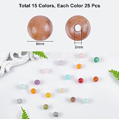Perline acriliche rotonde imitazione pietra preziosa 375 pz 15 colori&nbsp;OACR-NB0001-15
