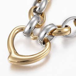Bracciali in acciaio inossidabile bicolore 201&nbsp;X-BJEW-F292-06GP