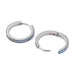 Orecchini a cerchio huggie testurizzati in acciaio inossidabile 304 per donna&nbsp;EJEW-C096-35B
