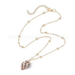 4 pz 4 stili collane con ciondolo in conchiglia naturale placcata&nbsp;NJEW-JN05180-02