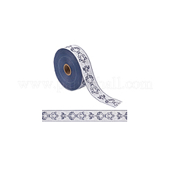 25 m Polyester-Jacquard-Blumenband&nbsp;OCOR-WH0088-82B