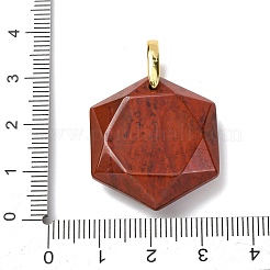 Pendentifs à facettes en jaspe rouge naturel&nbsp;G-B188-03G-04