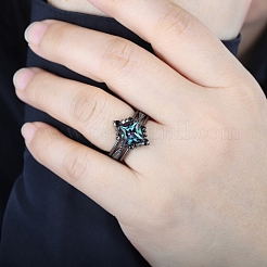 Fingerring-Set aus Rautenlegierung mit Strassen für Damen&nbsp;PW-WG51C17-03