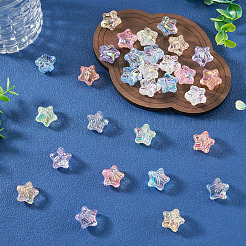 100pcs perles acryliques transparentes de placage uv&nbsp;OACR-TA0005-08