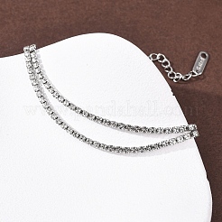 304 Edelstahl-Cup-Kettenarmbänder mit Strassen&nbsp;BJEW-P376-01P