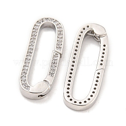 Fermoirs de porte à ressort en laiton plaqué micro pavé&nbsp;KK-Q814-13P
