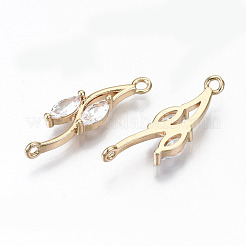 Connecteurs de liaisons en zircone cubique micro pavé en laiton&nbsp;X-KK-S359-080-RS