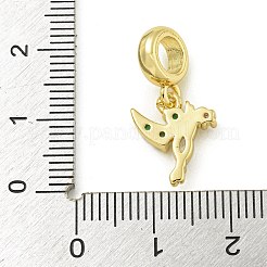 Gestell Beschichtung Messing Pflastern bunte Zirkonia Vogel europäischen baumeln Charms&nbsp;KK-Z067-48G
