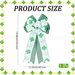 Nœud papillon en polyester à motif de trèfle pour décorations de fête de la Saint-Patrick&nbsp;AJEW-WH20080-04C