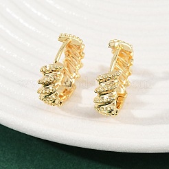 Boucles d'oreilles créoles torsadées en laiton&nbsp;EJEW-G446-03G