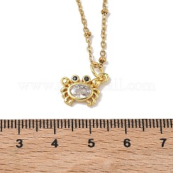 Sommerlicher Strand-Anhänger aus Messing mit klaren Zirkonia-Steinen&nbsp;NJEW-JN06035