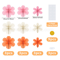 Éventails en papier à fleurs à faire soi-même pour décorations de mariage&nbsp;DIY-WH0671-189A