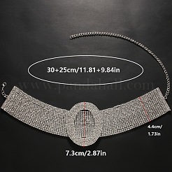 Ovale Chokerhalsketten aus Legierung mit Strassen für Damen&nbsp;FS-WG31DD1-01