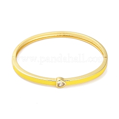 Bracelets à charnière en forme de cœur en zircone cubique transparente&nbsp;BJEW-M312-15G