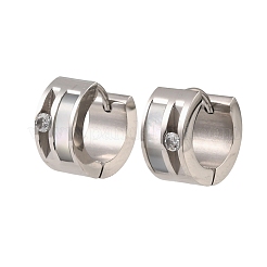 Orecchini a cerchio in acciaio inossidabile 304 con zirconi cubici per donna&nbsp;SA-CBAF36C-01P