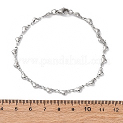 Anlaufgeschützte 304 Edelstahl-Herzgliederarmbänder&nbsp;BJEW-M121-03P