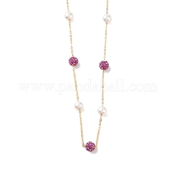 Halskette aus Polymer-Ton mit Strassen&nbsp;BJEW-B078-03G