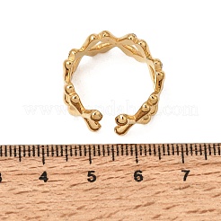 Anelli aperti con polsino in acciaio inossidabile 304 e strass per donna&nbsp;RB-CBA2039-03G