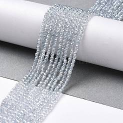 Transparentes perles de verre de galvanoplastie brins&nbsp;LS-GLAA-H021-01A-PL03