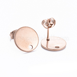 Placcatura ionica (ip) 304 acciaio inossidabile orecchini a perno&nbsp;STAS-G178-01RG-12mm