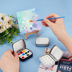 3 Set mit 3 Eisenfarben-Aquarellfarben und Nagellackdosen&nbsp;AJEW-PH0011-08-WH