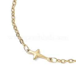 Pulseras de eslabones cruzados de acero inoxidable 304 para mujer&nbsp;BJEW-JB12360-02