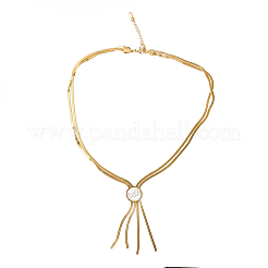 Collana lariat con ciondolo di perle acriliche&nbsp;NJEW-P271-03G-B