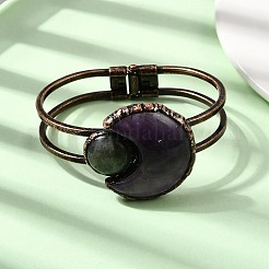 Natürliche Amethyst- und Labradorit-Armreifen für Damen&nbsp;BJEW-A043-01R-03