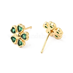 Boucles d'oreilles en laiton plaqué zircone cubique pour femmes&nbsp;EJEW-G311-07G