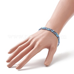 Wickelarmband aus Glassamenperlen mit zwei Schlaufen für Damen&nbsp;BJEW-JB09216