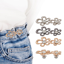3 Stück verstellbare Jeans-Anstecker aus Legierung in Blumenform&nbsp;FIND-LP0006-02
