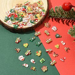100 Stück Cabochons aus undurchsichtigem Harz mit Weihnachtsmotiv&nbsp;CRES-YW0002-56