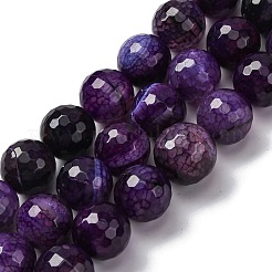 Brins de perles d'agate veines de dragon naturelles (teintes et chauffées)&nbsp;G-K390-A14-01