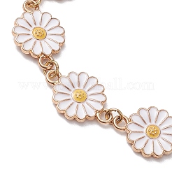 4 stücke 4 arten daisy blume legierung emaille charme armband-sets&nbsp;BJEW-JB10546