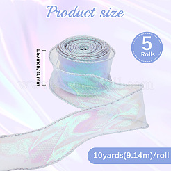 5 rollo de cinta de organza plana de color arcoíris&nbsp;OCOR-CY0001-77