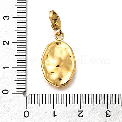 Colgante ovalado de acero inoxidable 304 con rhinestone decorativos.&nbsp;STAS-R159-49G-02